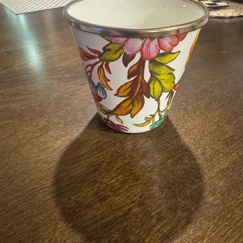 MACKENZIE CHILDS FLOWER MARKET HERB POT CUP ENGLISH GARDEN FLORAL